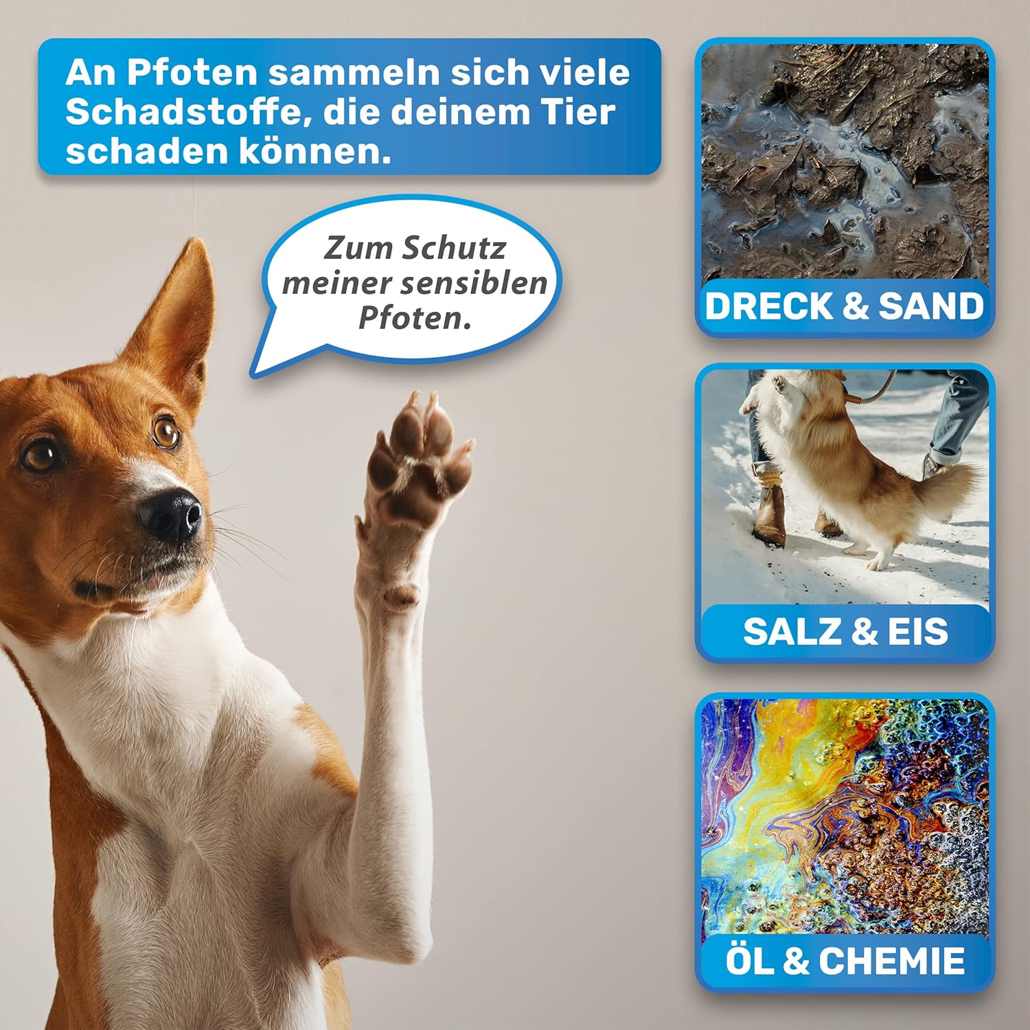 BluePet Pfotenreiniger dla psów do usuwania brudu i zabrudzeń z łap psa I W zestawie ręcznik z mikrofibry I PfotenBlitz rozmiar S